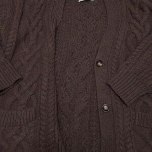 Astr Dark Brown Cable Knit Cardigan